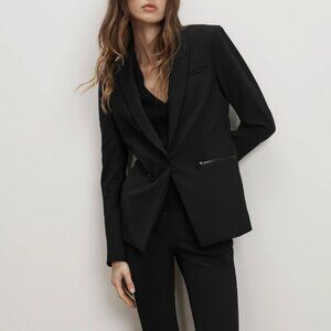 $645 Veronica Beard Black Zip Scuba Dickey Blazer Jacket size 10